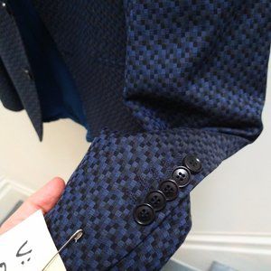 Drykorn cubic pattern black and blue suit S40